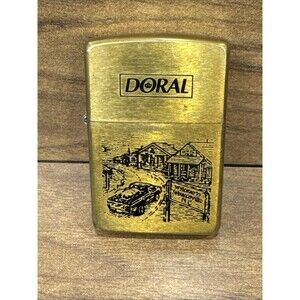 April Of 1996 Zippo Advertising Lighter Doral Tobaccoville NC Brass Finish